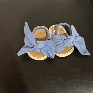 Blue Bow Kids Sandals
